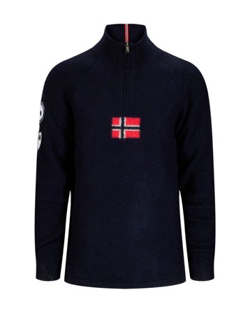 Amundsen Boiled Ski Sweater Mens Faded Navy/Norge