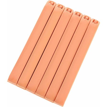 Låseclips Madlåsende clips til køkken Plastclips Låseclips Påskeclips Husholdningsmadopbevaringsclips 6-pak Orange