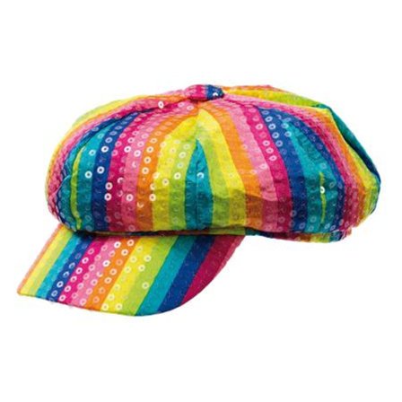 Regnbågskeps / Keps med Paljetter - Regnbåge