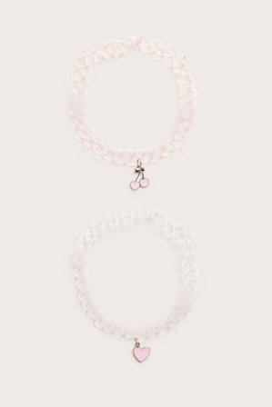 Kappahl | Choker-kaulakorut, 2-pack | Vaaleanpunainen