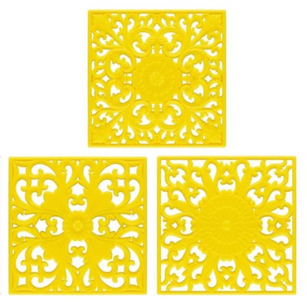 3 Sæt Isolerede Silikone Dækkeservietter Fleksible til Bordplade Firkantet Størrelse