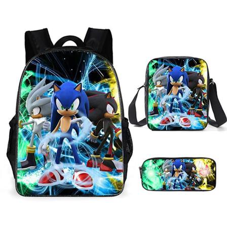 Uusi Sonic lasten koululaukku animoitu 3d-tulostettu reppu Sonic lasten reppu kolmessa sarjassa Y #6