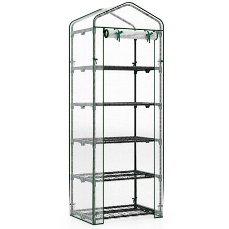 5-etagers minidrivhus med PE-overdækning og rulledør