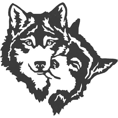 Metal Vægkunst, Sød Dyresilhuet Skulptur Jern Dyrekunst Vægophæng Til Stue Soveværelse Køkken Indretning (Ulvehoved)