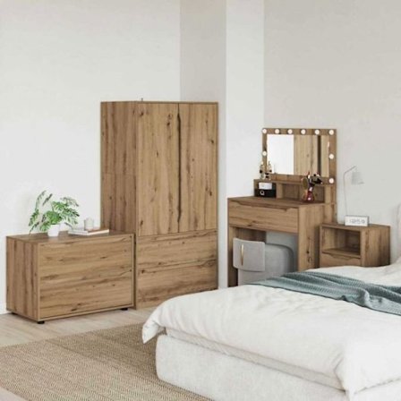 Sovrumskommod Vidaxl Förvaringsskåp Hantverks-ek 80 x 48 x 57 cm