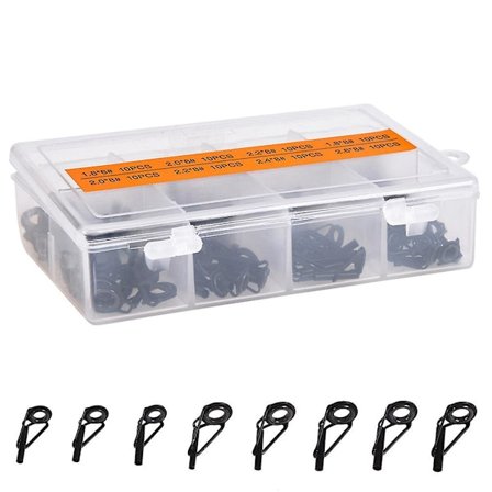 80 st/set Havsfiske Spö Guide Ringar Blandad Storlek Rostfritt Stål Keramisk Fiske Spö Reparation