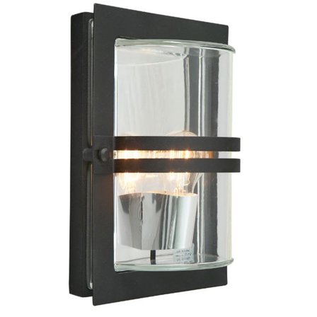 Norlys Basel 660 Väggarmatur E27, 75W, IP54, klar Svart, Belysning