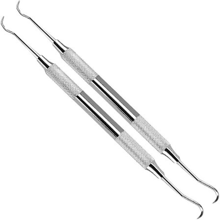 Profesjonell tannsteinsskrape - dobbeltsidig tannstein fjerner for tenner (2-pakning)