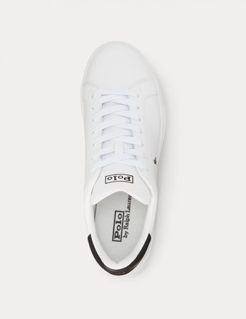 Polo Ralph Lauren Heritage Court II Leather Sneaker Hvit Sko Gutt - Kids Brand Store