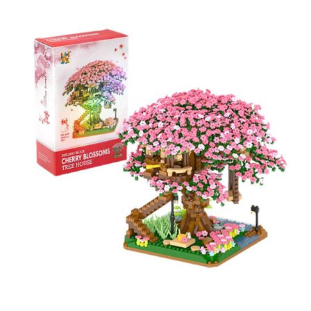 Sakura Trädhus Byggset | Regnbågs Träd Modell | Kreativ DIY Presentleksak