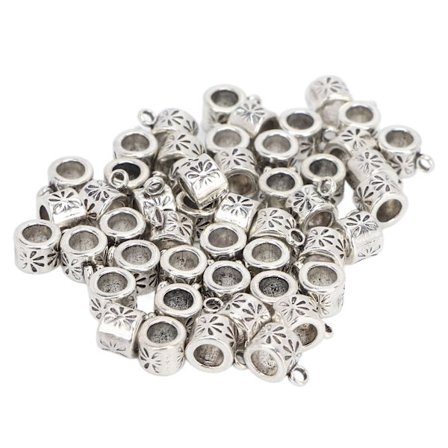 50 stk. skægperler i antik sølv metal finish moderat størrelse udsøgte dreadlocks perler til skæg hår dekorationer