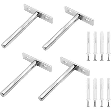 Dolda Trähyllkonsoler 4 Delar Dolda Flytande T-Formade Konsoler Väggfäste Dold Osynlig för Flytande Hylla Väggmonterad Dold Trä Flytande