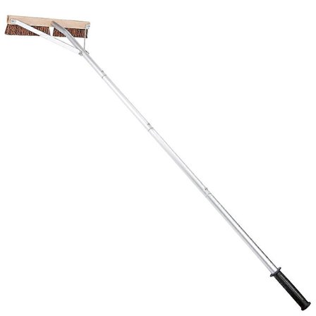 Takborste och takskrapa, ta bort taklöv och snö säkert, 6,4 m justerbar längd takrengöringsverktyg med borste