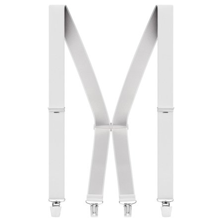 Ensfarvet Hvide Clip-on Seler til mænd - Clip-on seler