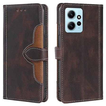 Skin-touch skal för Xiaomi Redmi Note 12 4g stråhatt cover Pu läderställ case