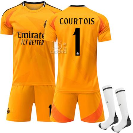 2024-2025 Real Madrid Aawy Børne- og voksenfodboldtrøje Jersey nr 1 COURTOIS L L