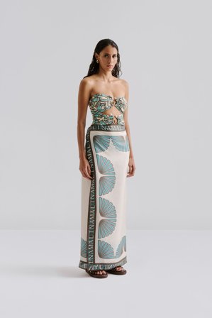 Malina - Beach silk pareo - One Size - Ocean Corals