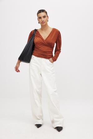 NA-KD Houppe cache-cernes - Tops manches longues - Brun - XS (EU 32)