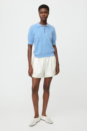 Soft Goat - Brushed pique - Women cashmere sweater - XL - Azure