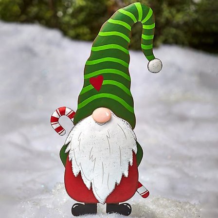 Trädgårdspynt i metall med tomte, juldekorationer för utomhusbruk, gräsmatta, uteplats