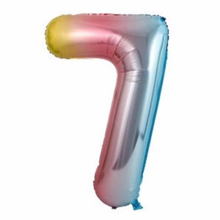 Stor siffer ballong flerfarget regnbue bursdagsfest 102cm 7