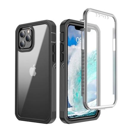 Full-body Skal + Skärmskydd för iPhone 12 Pro Max - Svart Svart