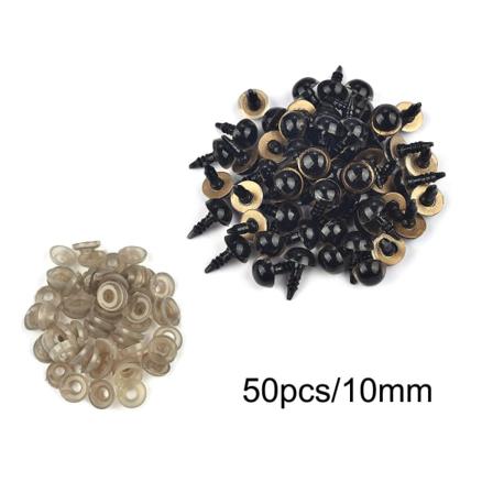 50/100kpl 5-20mm mustat muoviset turvasilmät leluille Amigurumi Diy-sarja askartelu Teddybear-lelusilmät nukkekoristetarvikkeet 10mm-50pcs-gold