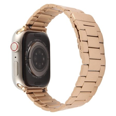 Metallarmband Apple Watch Series 41mm - 40mm - 38mm Magnetiskt armband med tre pärlor - Roséguld