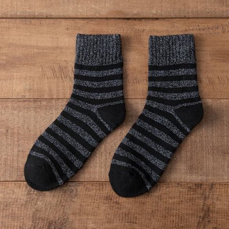 2 par sorte tykke uldsokker til mænd i ren bomuld