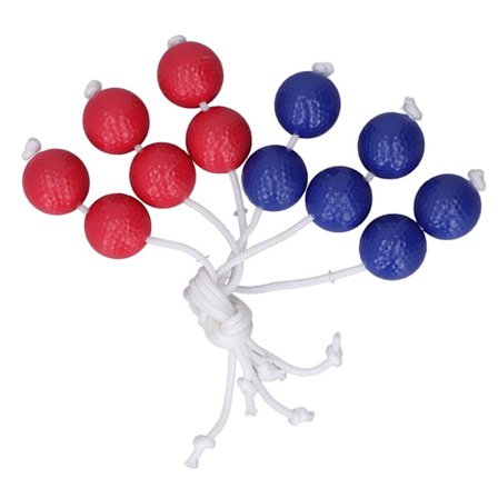 Golfstege Kasta bollar Stege Kasta Bolo Ersättningsset Utomhus gräsmatta Yard Strandspel för barn Vuxna Familj 3 Röd 3 Blå