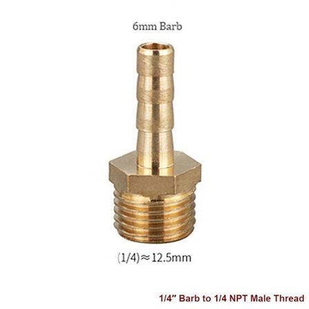 4 stk messing slange modhage luft slange fittings 1/4 NPT HANGTråd 1/4