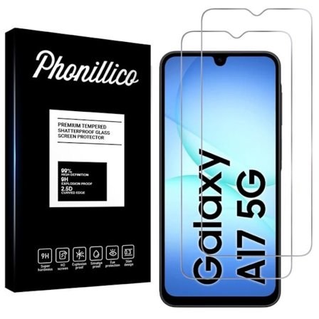 Hærdet Glas til Samsung Galaxy A17 5G [Pakke 2] Skærmbeskyttelsesfilm Phonillico