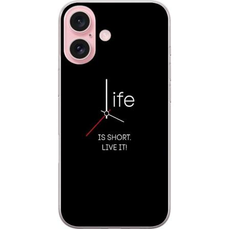 Apple iPhone 16 Läpinäkyvä kuori Elämä on lyhyt