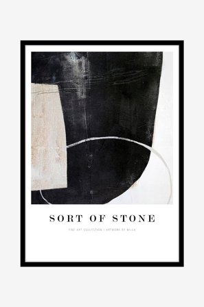 Malerifabrikken - BildeSort of stone, Svart rammeme - Svart - Bilder & skilt - Fra Homeroom