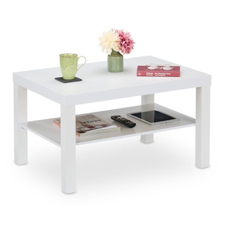 Sofabord 2 hylder hvid