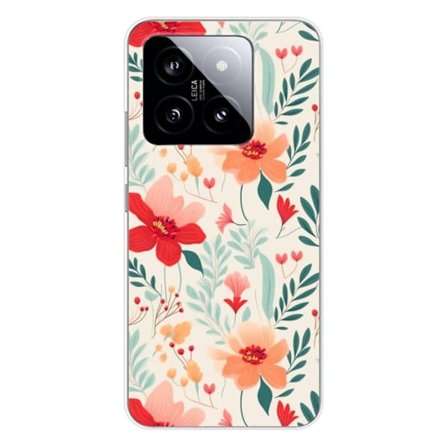 Silicone Case Printed - 1001 Cases - Xiaomi 14 - Floral Pattern - Optimal Protection - Soft and Lightweight