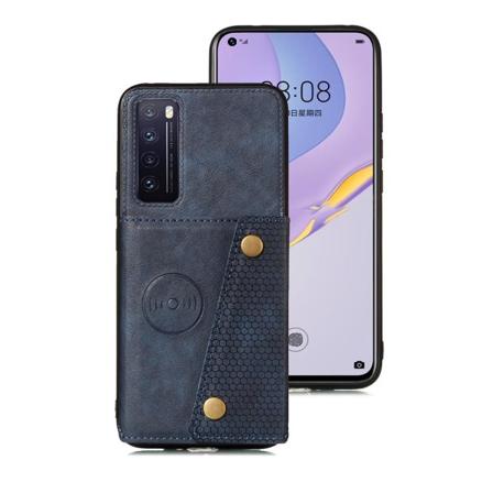 Sileä kansi korttilokerolla - Huawei P Smart 2021 Mörkblå