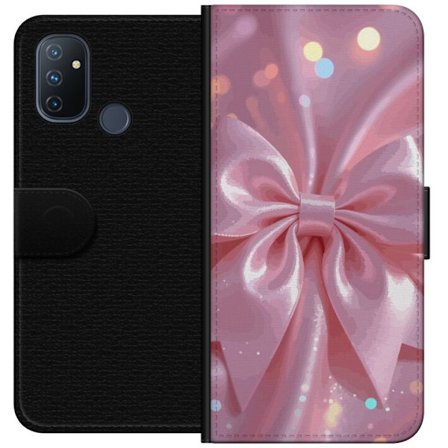 Kompatibelt Lommeboketui til OnePlus Nord N100 Rosa satengbånd - Elegante glitterbånd med lyseffekter
