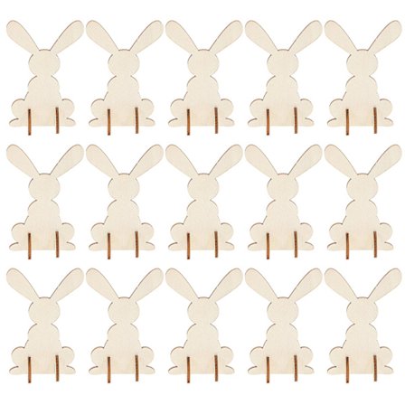 20 kpl Pääsiäispupu DIY-tarvikkeet Pääsiäisjuhlien DIY-lelut Puu Pääsiäiskoristeet