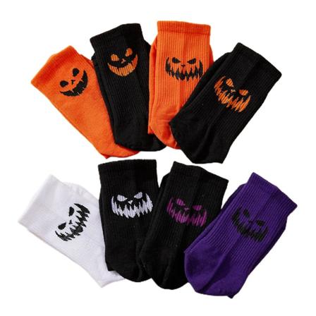 Ankelsokker Festartikler 8 Par personlighed Trend Multifarvet Polyester Sød Mode Græskar Hoved Varm Halloween