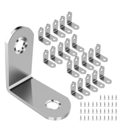Metallinen kulmatuki ruostumattomasta teräksestä, yhteensopiva huonekalujen korjaukseen - 20 kpl pakkaus 30*30mm kulmatukia, yhteensopiva huonekalujen