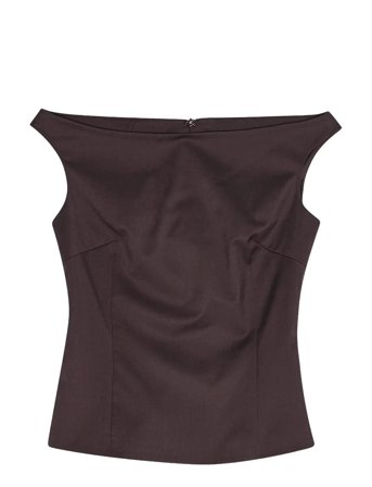 Off Shoulder Suiting Top Brown REMAIN Birger Christensen