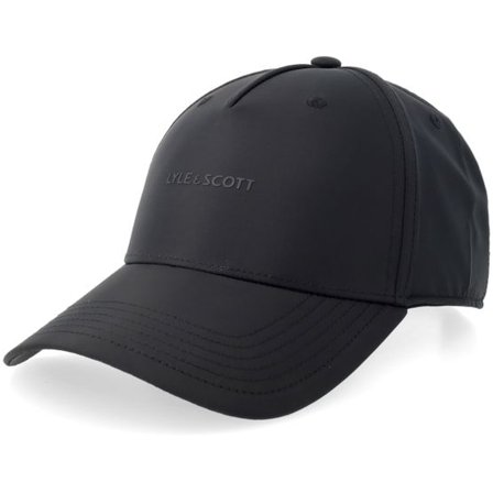Lyle & Scott - Svart adjustable Keps - Shell Fabric Cap Jet Black A-frame Adjustable @ Hatstore