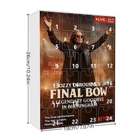 Black Sabbath Ozzy Osbourne Nedtællingskalender Blind Box Hængepynt, Type I GJ486-009