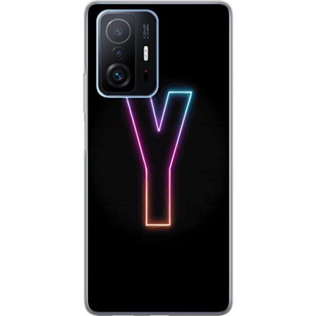 Kompatibelt Mobildeksel til Xiaomi Xiaomi 11T Minimalistisk neonbokstav Y i fargeskiftende lys mot svart bakgrunn