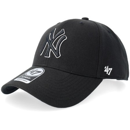 47 Brand - MLB Schwarz Adjustable Cap - New York Yankees Mvp Black/Black Adjustable @ Hatstore