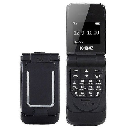 LONG-CZ J9 Flip Mobiltelefon Bluetooth Opkald Lille Telefon Understøtter 2G Netværk GSM 850 / 900 / 1800 / 1900MHz