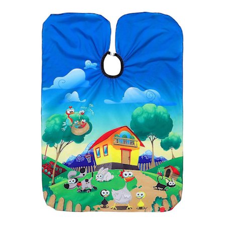 Minkissy Hårklippe-forkle for barn Hårklippe Cape Frisørtegneserie Hårklippe Cape Forkle Kappe Sjal for gutter jenter[D]