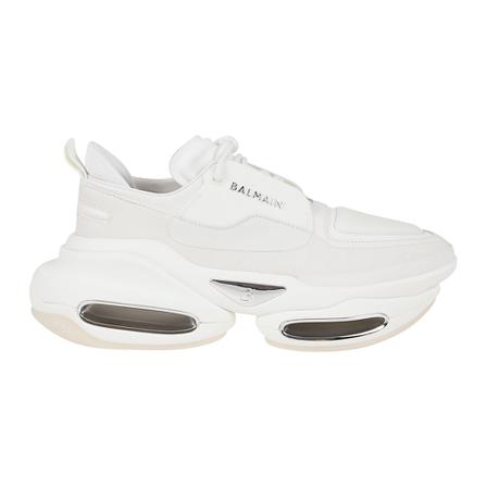 Balmain B Bold Low-Suede;Puffy Neoprene Sneakers Hvid, Herre, Størrelse: 43 EU