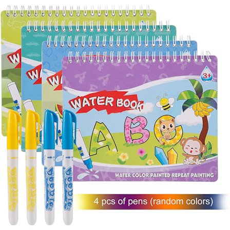 4 magic vattenritningsböcker Målarböcker med 4 magic pennor Baby leksak